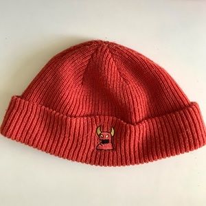 Toy Machine skateboard brand beanie.